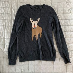 J.Crew French Bulldog Cashmere Blend Sweater